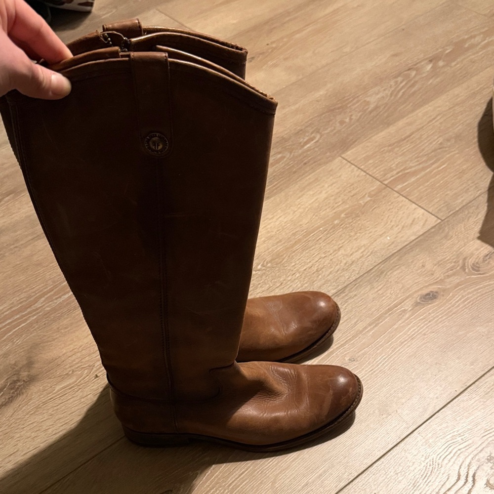 FRYE Tall Brown Leather Riding Boots
